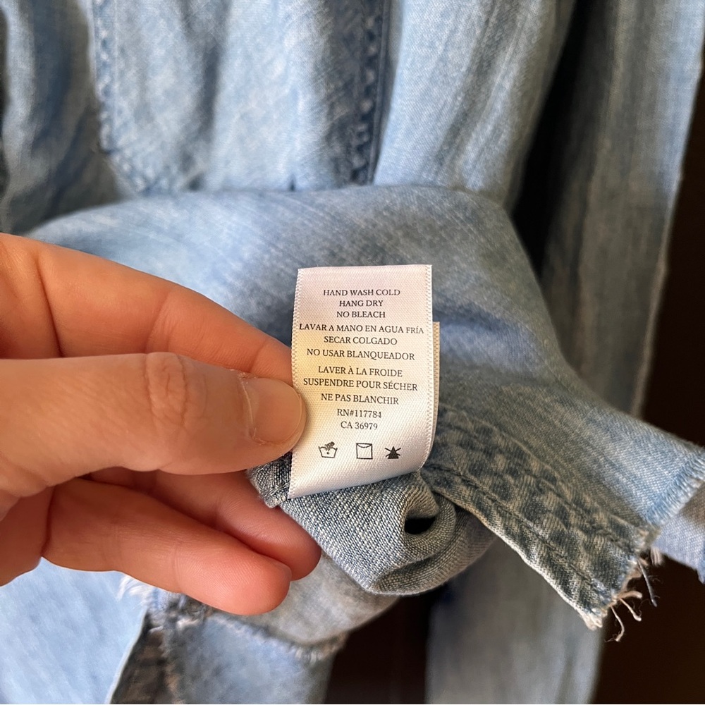 Rails Clayton Raw Hem Grommet Denim Shirt - Picture 14 of 14